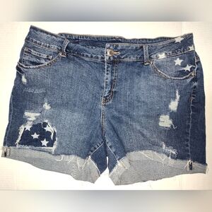 Maurice's Denim Star Shorts Size 18